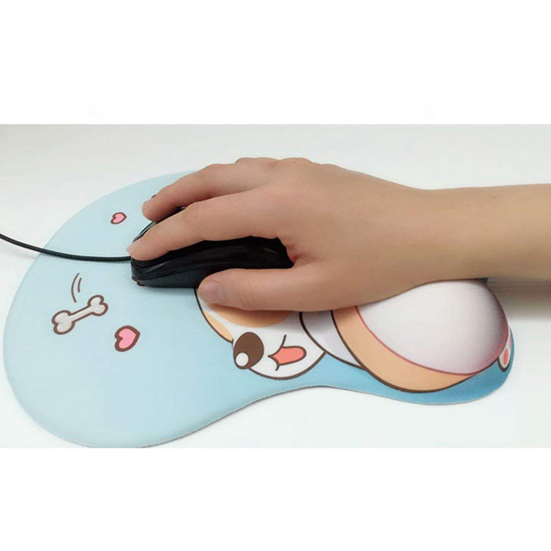 KAL Anime 3D Mouse Pad Ergonomic Soft Silicon Gel Mouse pad with Wrist Support Cute Corgi Dog Mouse Mat for Girls (Pink) Cloth Gel With Rest image17